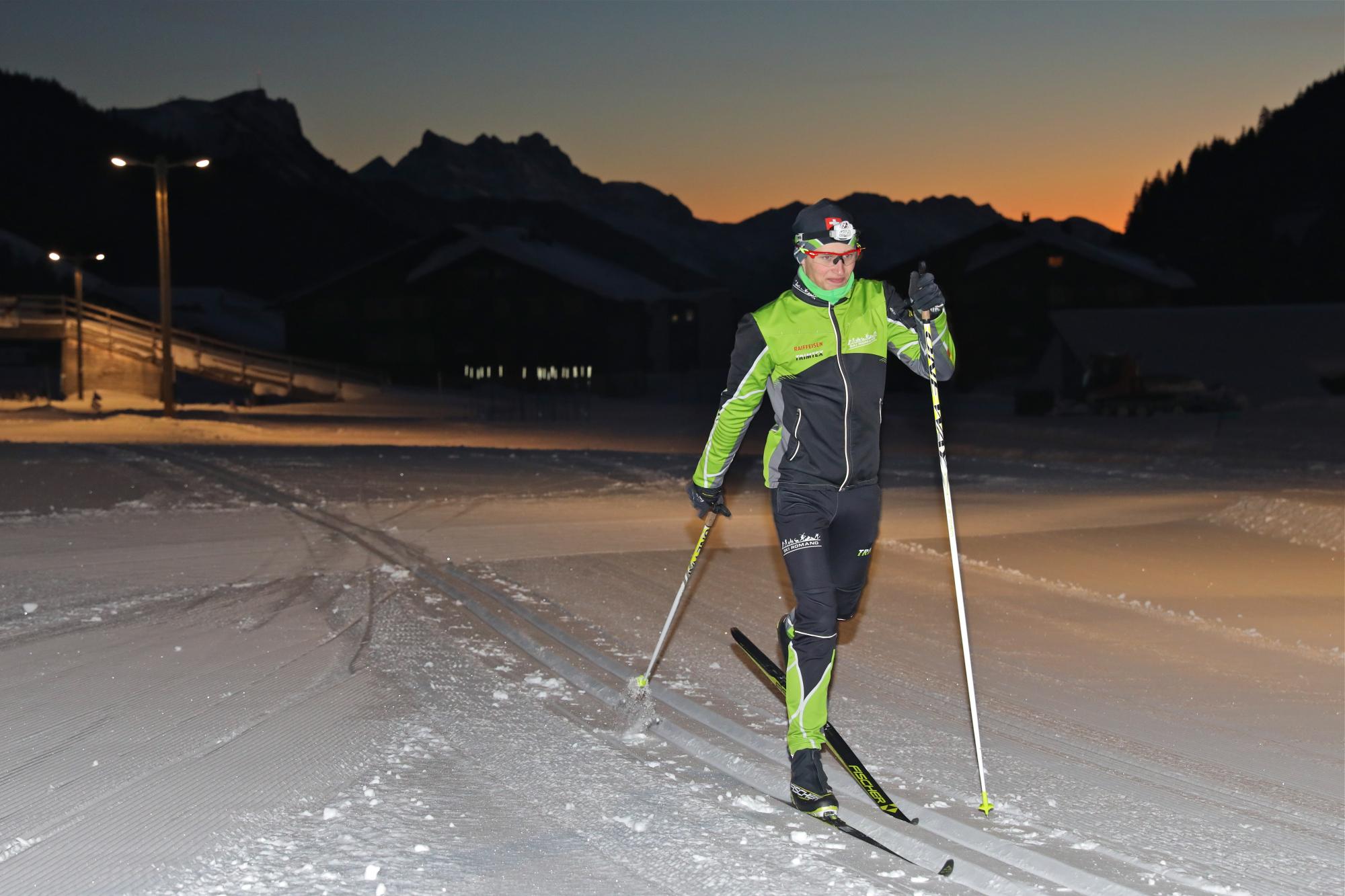 night-time cross-country skiing night-time cross-country skiing