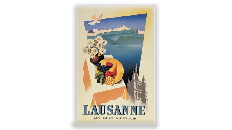 Affiche vintage Lausanne - © Artiste: Jean Walter Affiche vintage Lausanne - © Artiste: Jean Walter