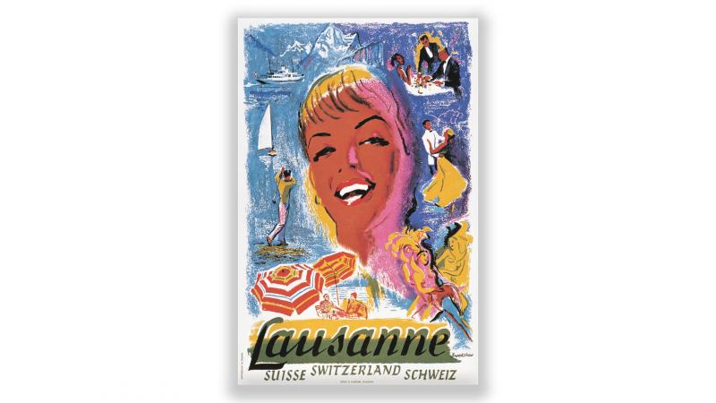 Affiche vintage Lausanne - © Artiste: Percy Drake Brookshaw Affiche vintage Lausanne - © Artiste: Percy Drake Brookshaw