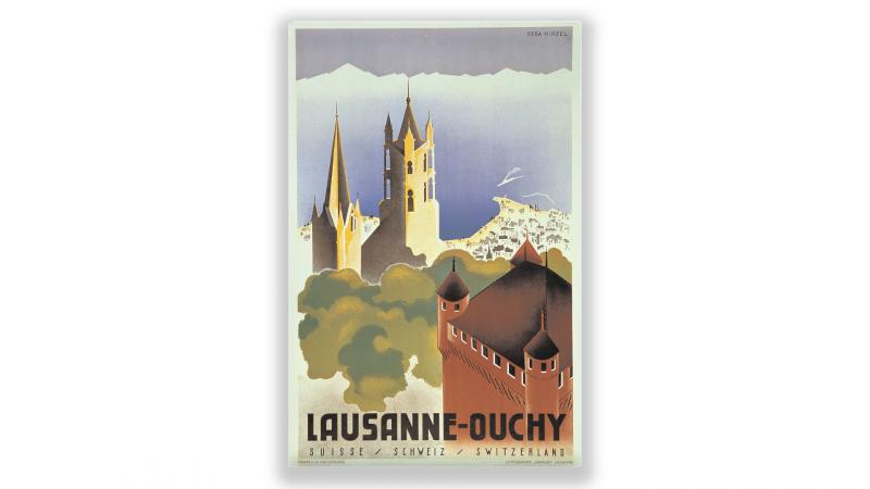 Affiche vintage Lausanne - © Artiste: Vera Hirzel Affiche vintage Lausanne - © Artiste: Vera Hirzel