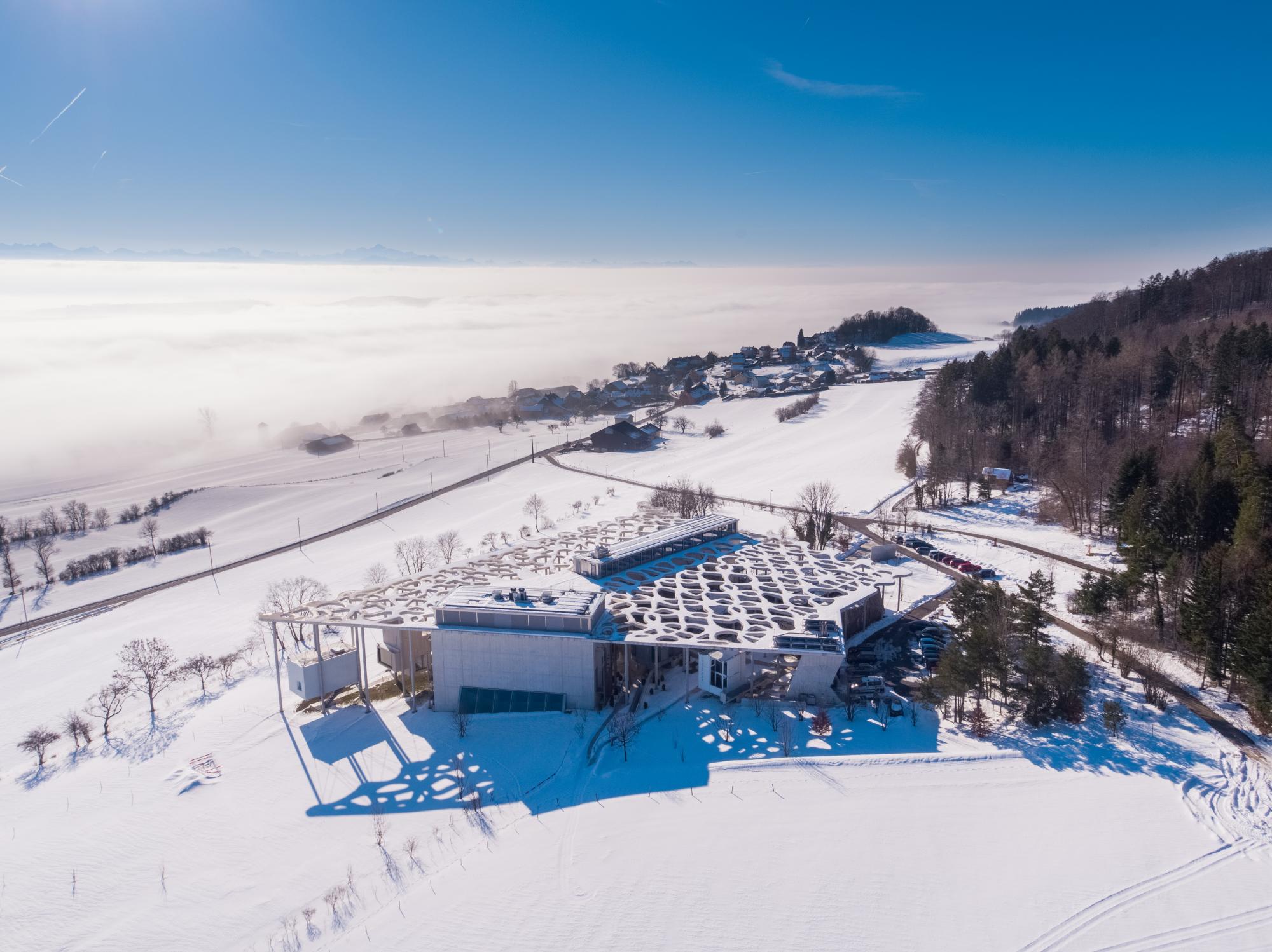 Fondation Michalski - hiver vue du ciel