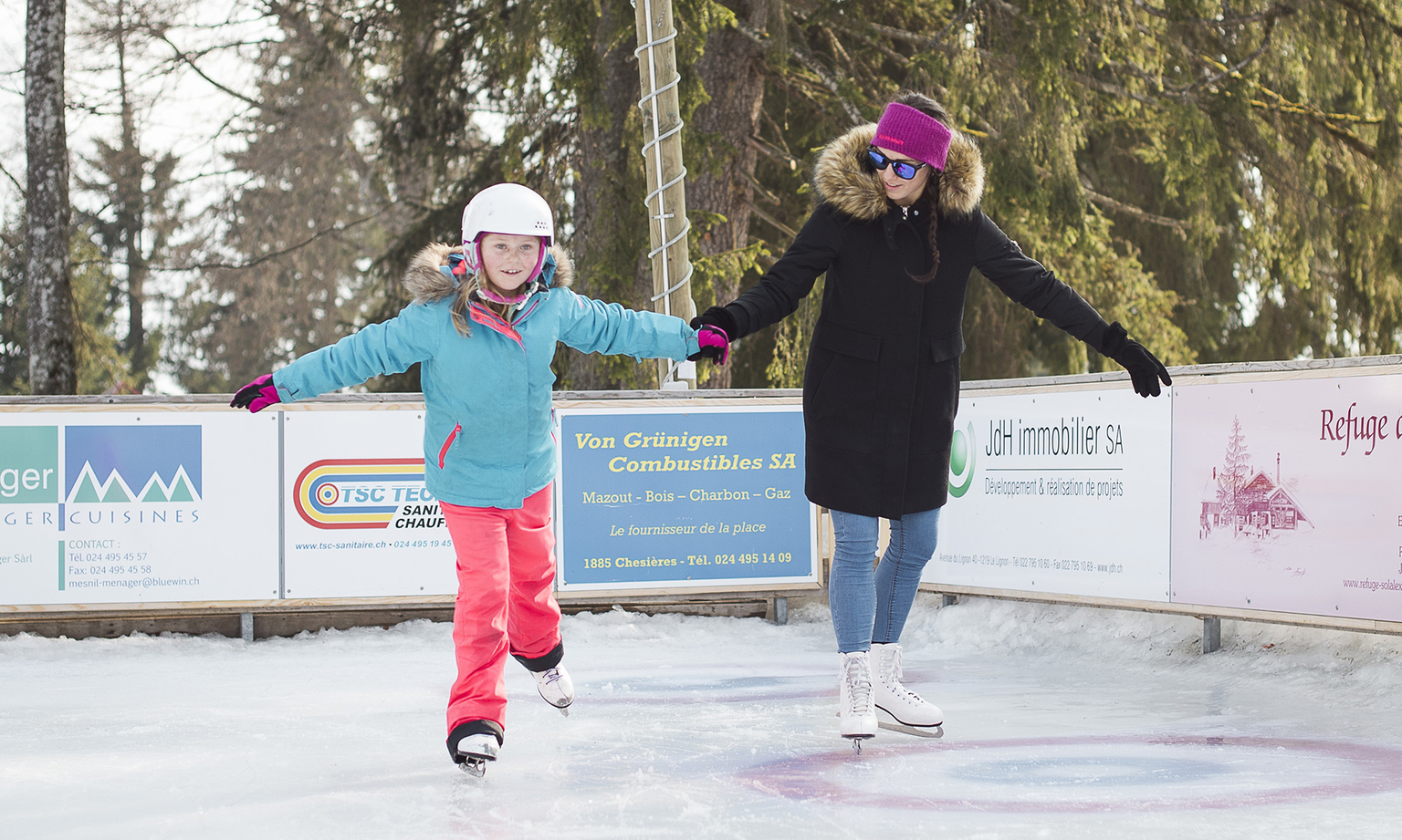 Eisbahn im Freien in Gryon