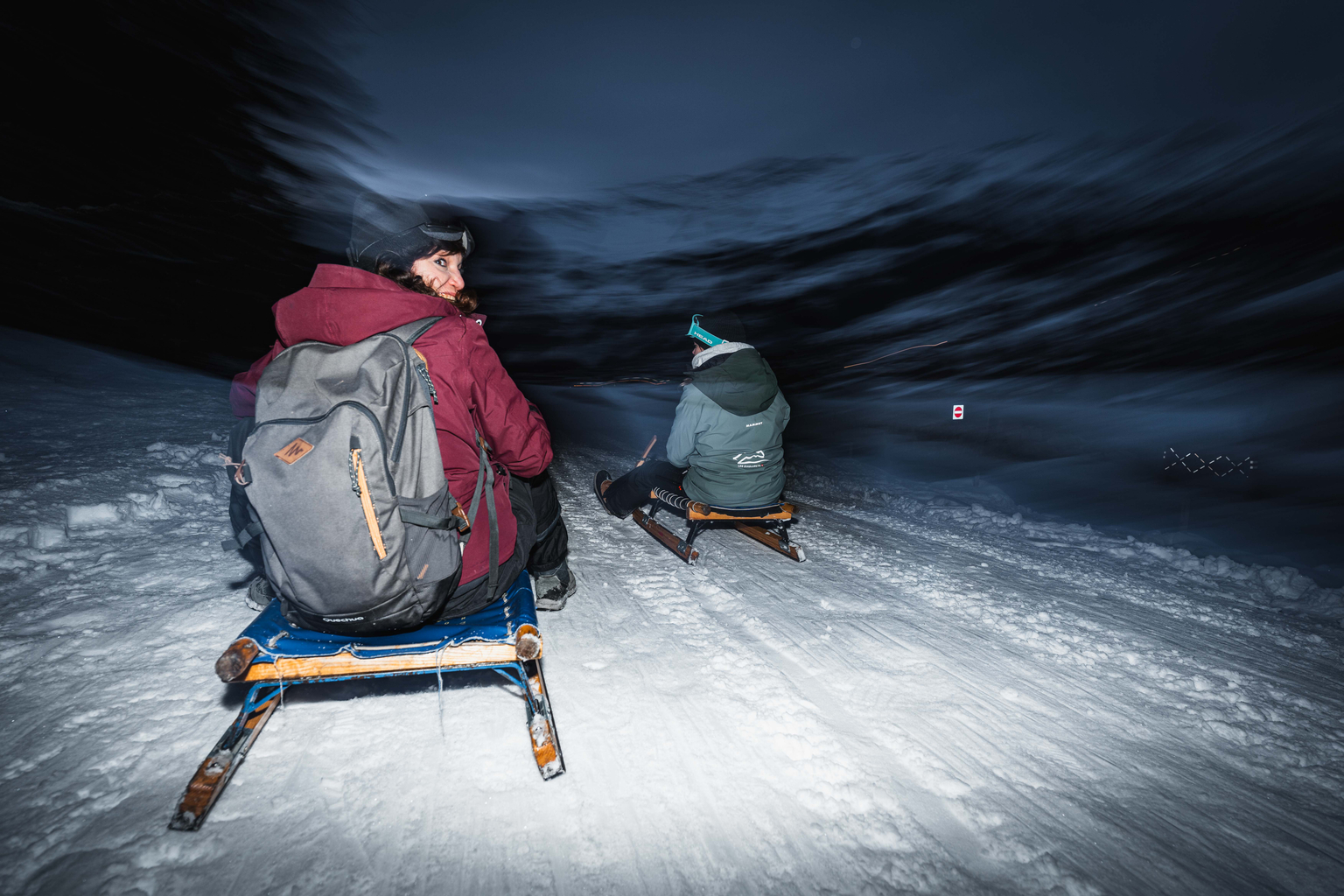 Location de luge nocturne aux Diablerets avec Mountain Evasion