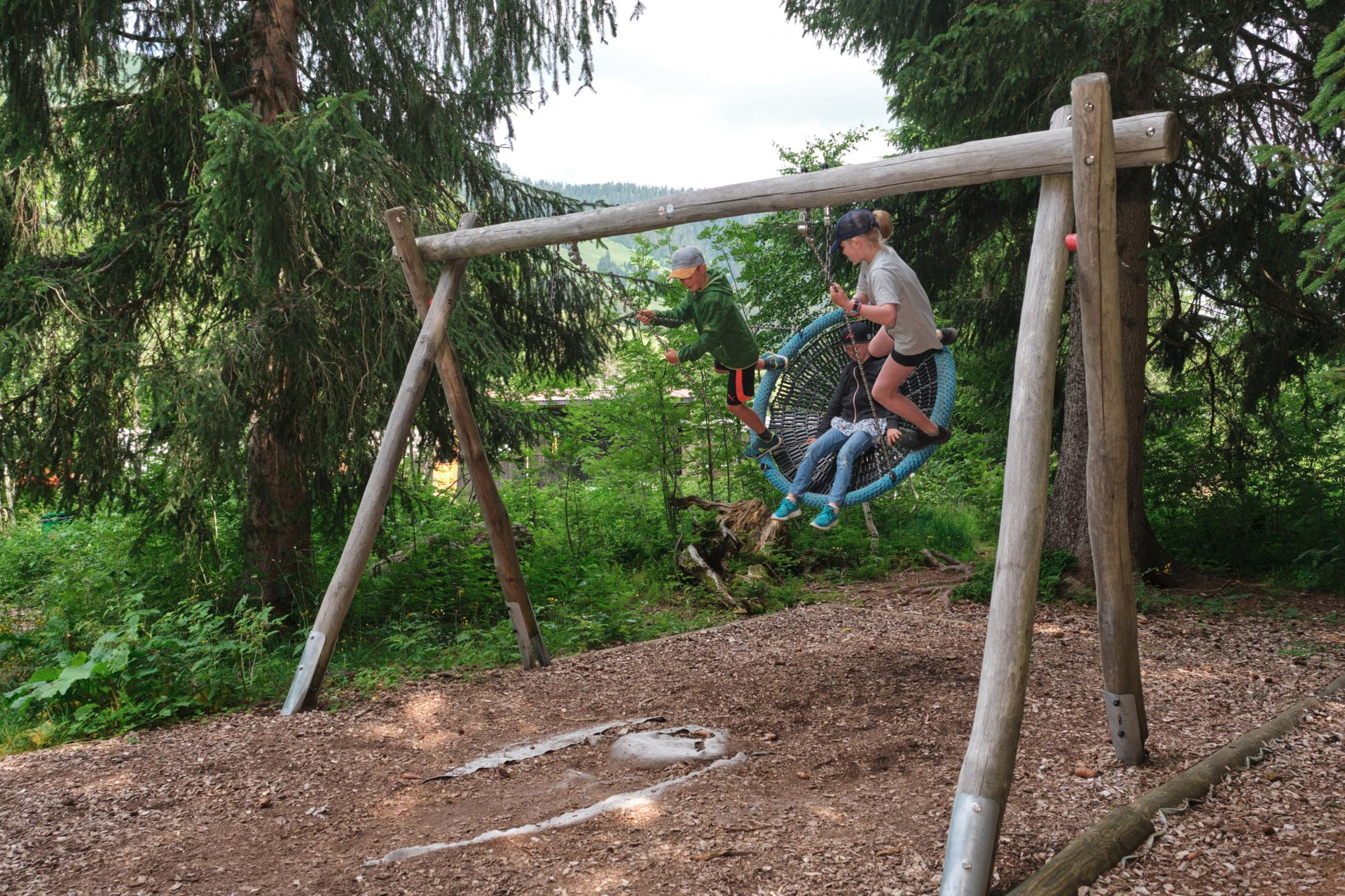 Les Mosses - Swings at the playground - summer
