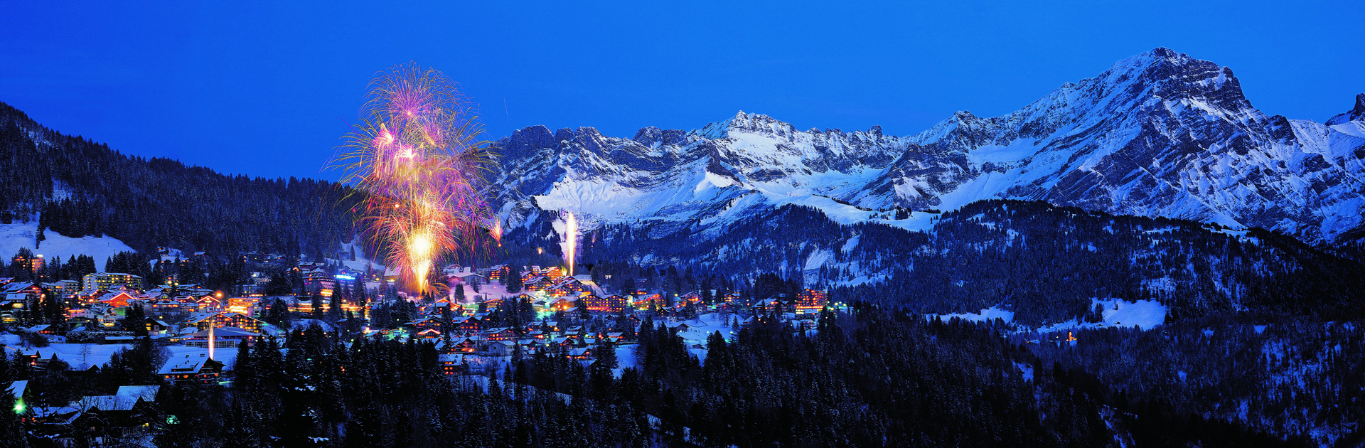 Villars is decked out in a thousand colours under the New Year's lights