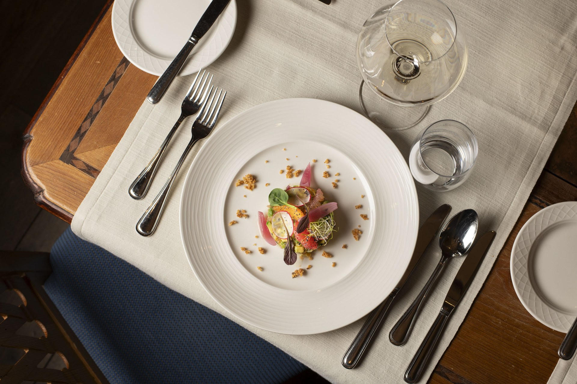 Dish from Le Vernex restaurant at The Glacier Hotel