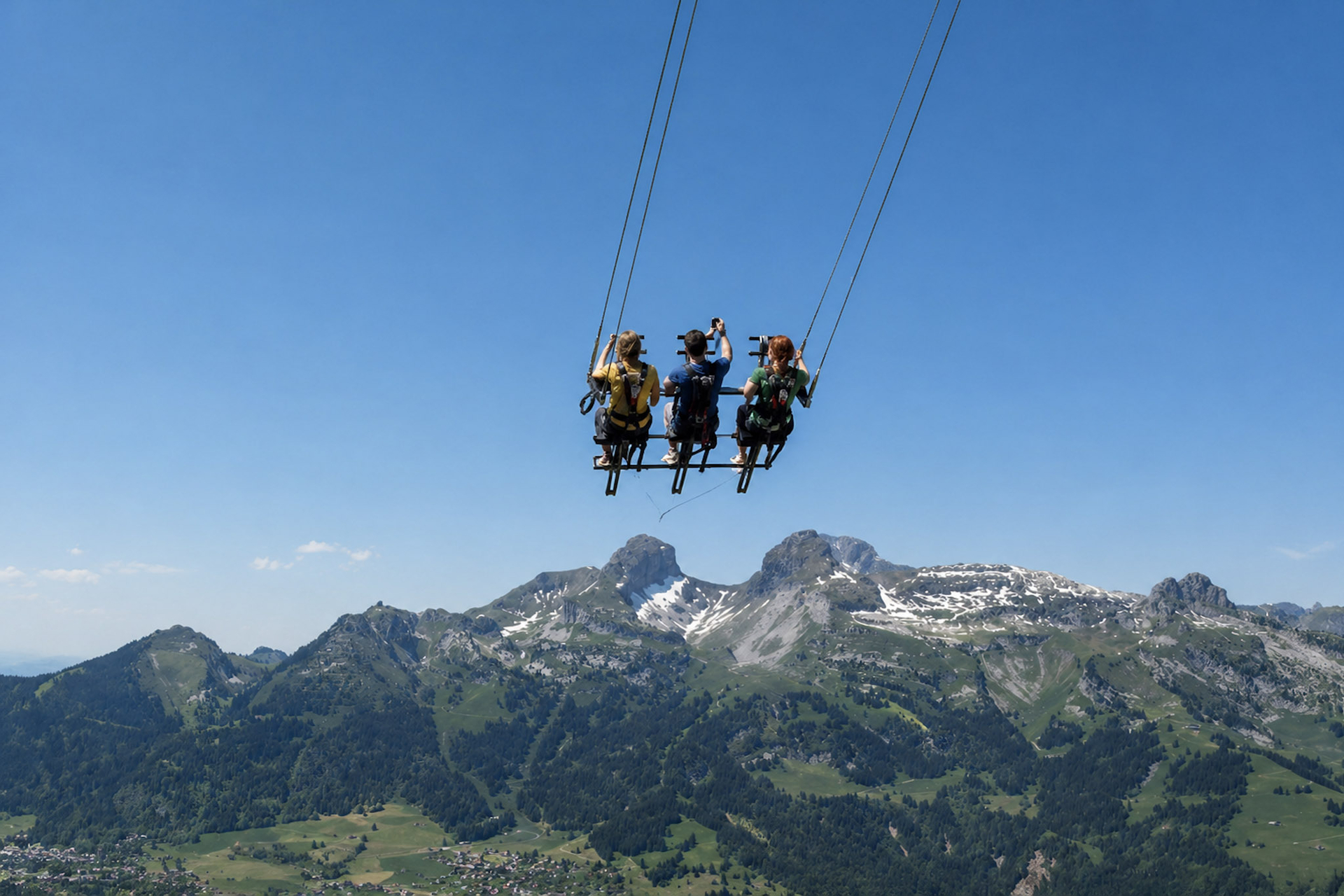 Take flight on the BalancAIR at the summit of the Grand Chamossaire.