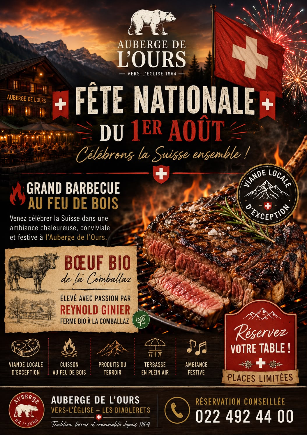 Flyer zum 1. August 2026 – Auberge de l'Ours