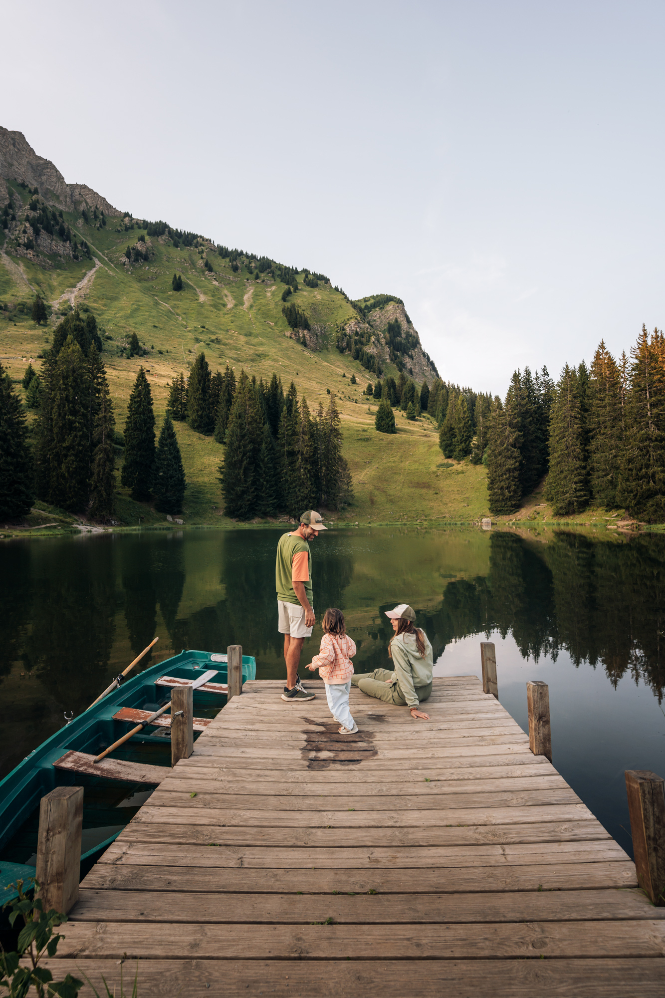 With the family by Lake Retaud in Les Diablerets