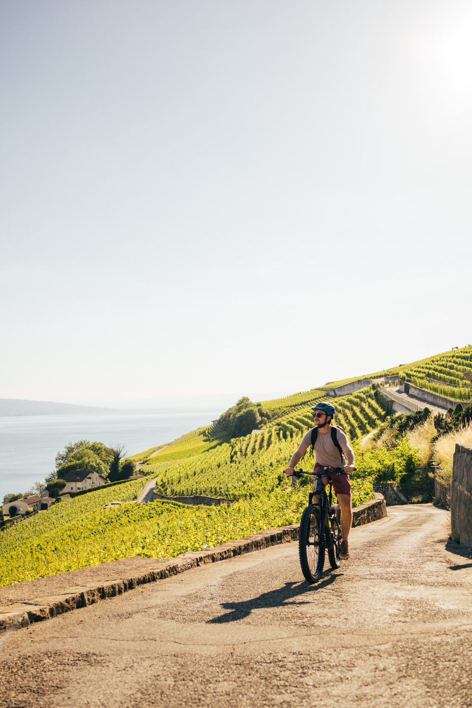 In Lavaux the landscape is splendid, but let us keep an eye on the road...