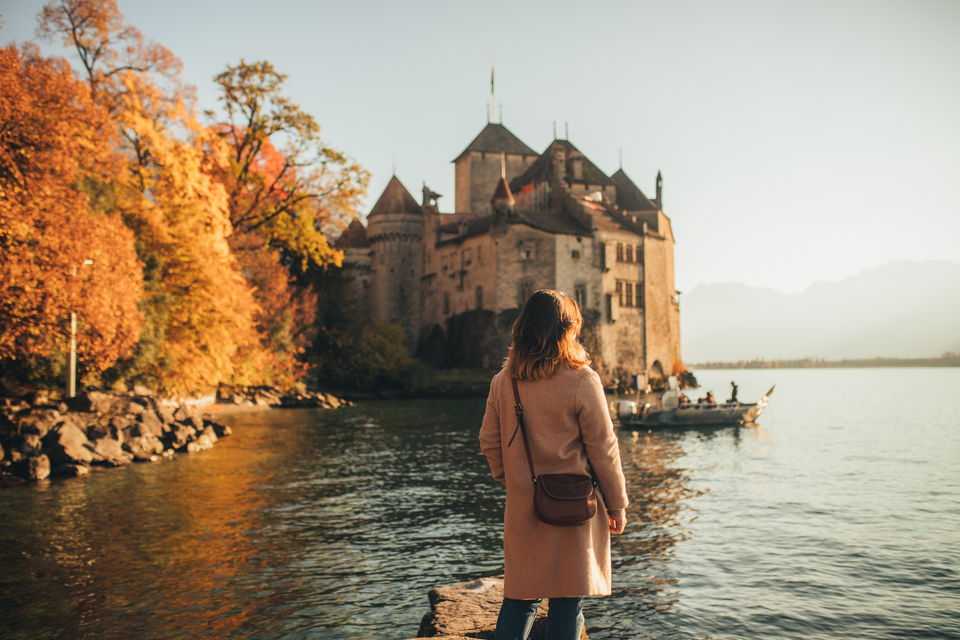 Chateau de Chillon Automne Personne