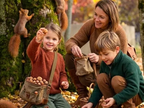 Festin des écureuils au Château de Vullierens (VD)