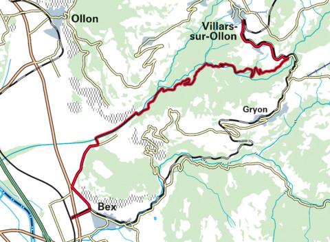Balade à vélo de Villars-sur-Ollon à Bex
