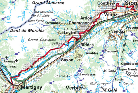 Balade à vélo entre Martigny et Sion