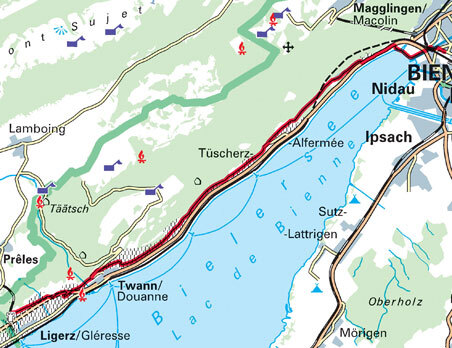 Balade à vélo sur les hauts du lac de Bienne