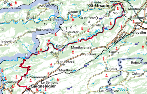 Balade à vélo le long du Doubs