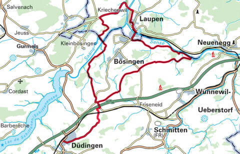 Balade à vélo entre Sarine et Singine