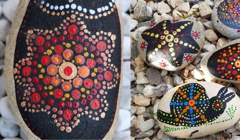 Atelier peinture de mandalas sur cailloux