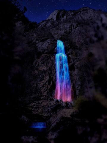 Veille de la fête nationale à la cascade de la Pissevache