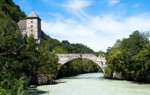 A vélo le long du Rhône