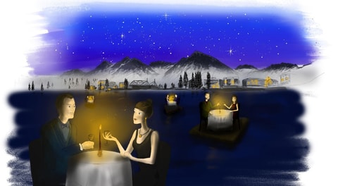 Candle-Light-Picknick in Arosa