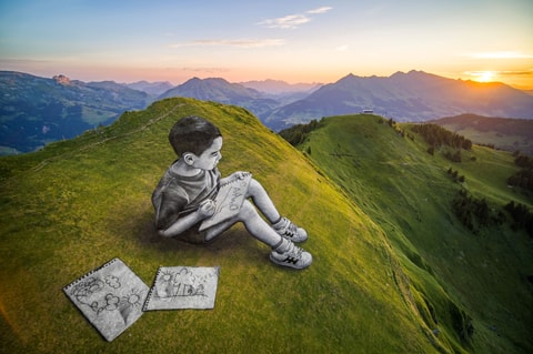 Kunstwerke in den Schweizer Alpen