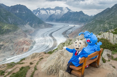 Gletschi und Papa Moll in der Aletsch Arena