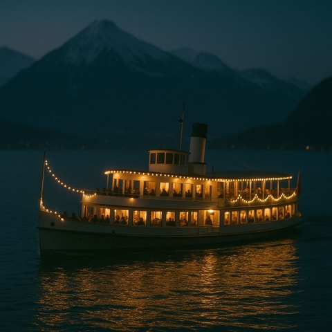 Weihnachtsschiff auf dem Thunersee