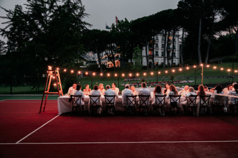 Dîner élégance sur le court du Beau-Rivage Palace