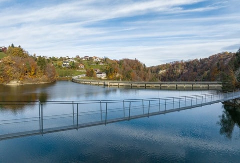 Hängebrücke über den Greyerzersee