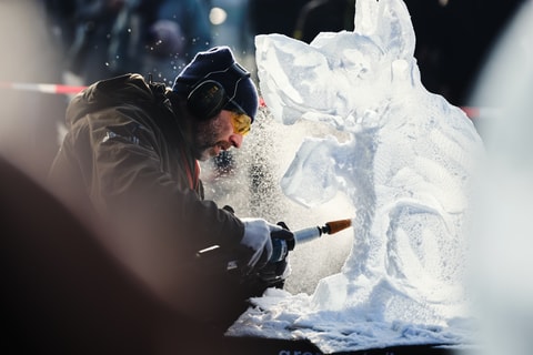 Eisskulpturen in St. Moritz
