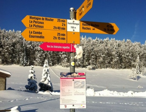Einfache Schneeschuhroute im Berner Jura