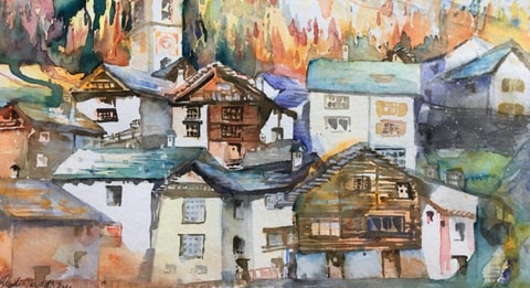 Aquarell-Ausstellung im Museum Walserhaus in Bosco Gurin