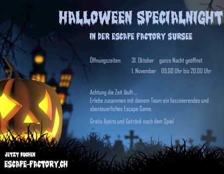 Halloween Specialnight in der Escape Factory Sursee