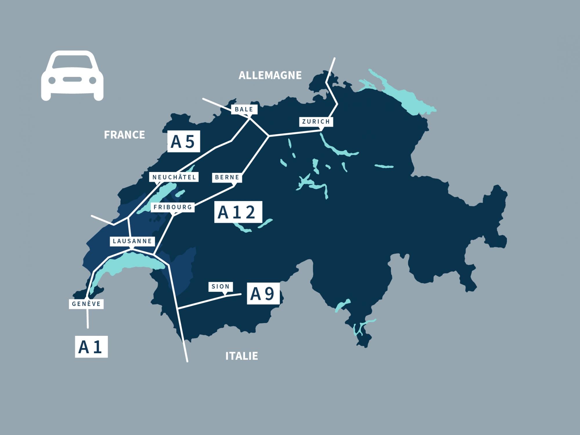 Illustration infos pratiques - Accès voiture CH