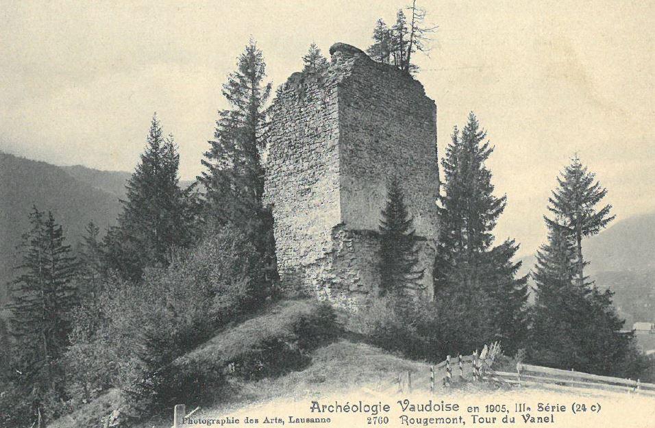 Altes Bild der Ruinen von Vanel - Rougemont