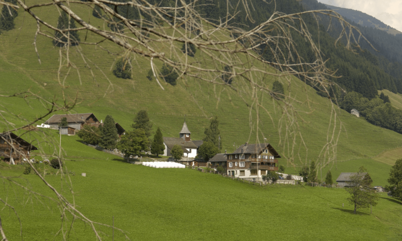 landscape and view of the Etivaz church - Summer - l'Etivaz - Atelier Mamco