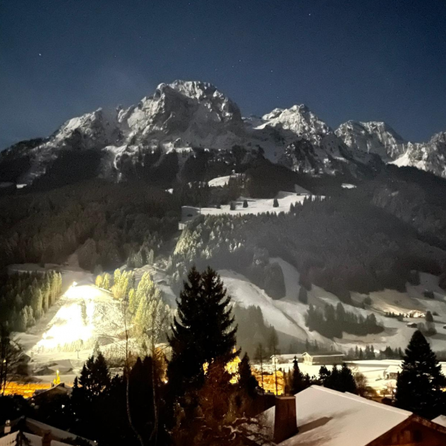 Night skiing in Rougemont