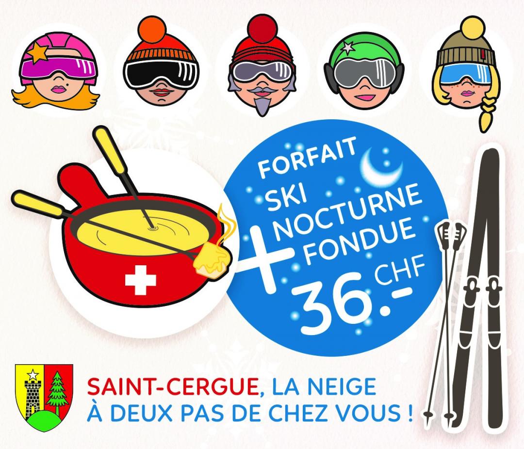 Forfait Ski nocturne & Fondue