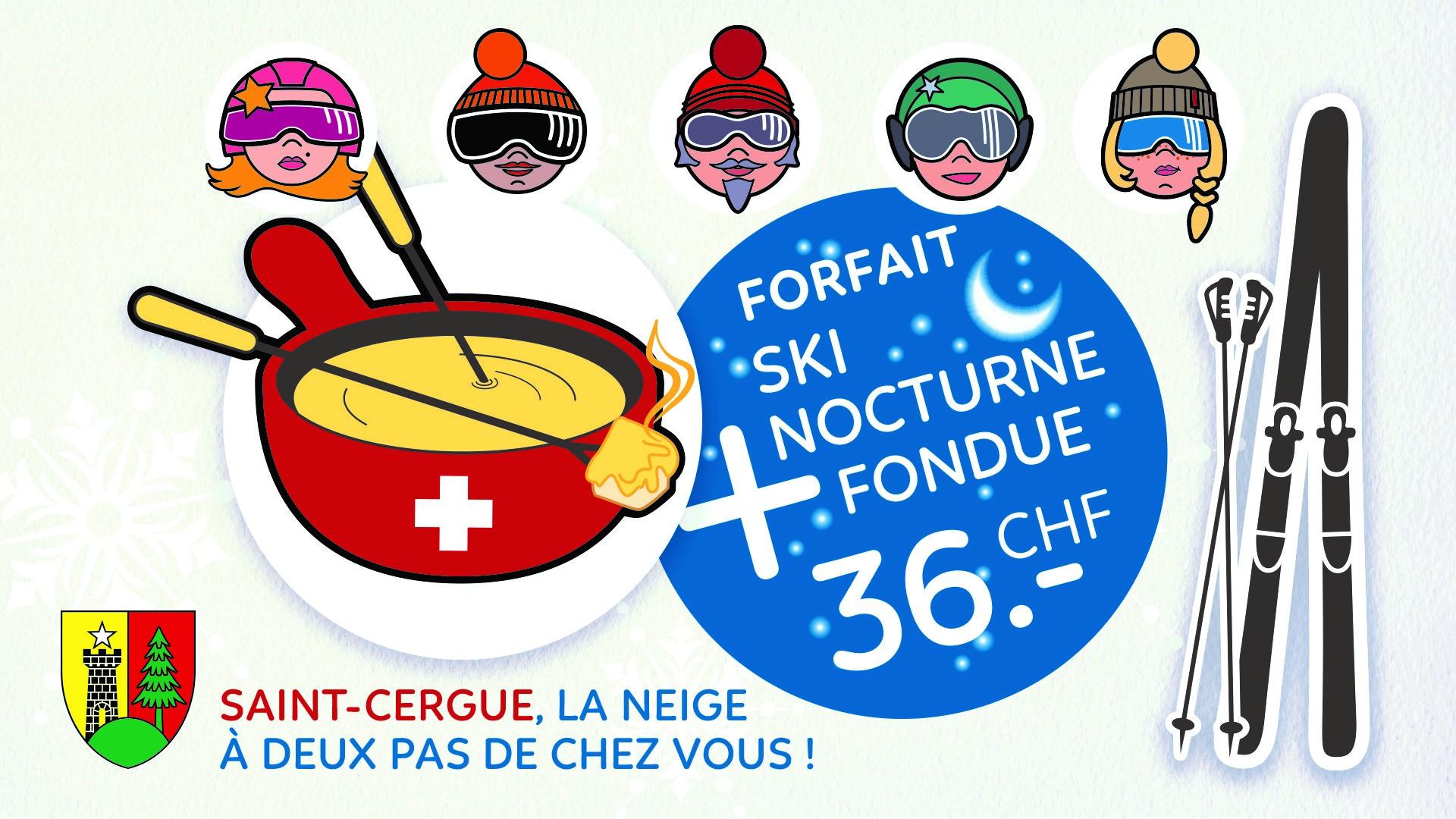 Forfait Ski nocturne & Fondue