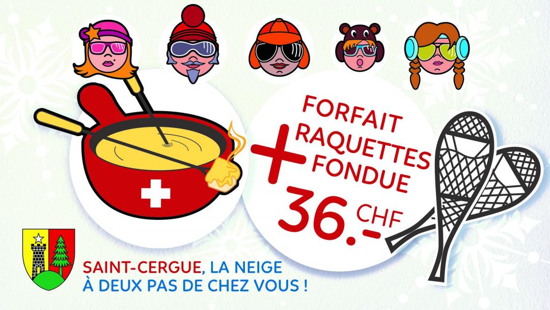 Forfait Raquettes + Fondue St-Cergue