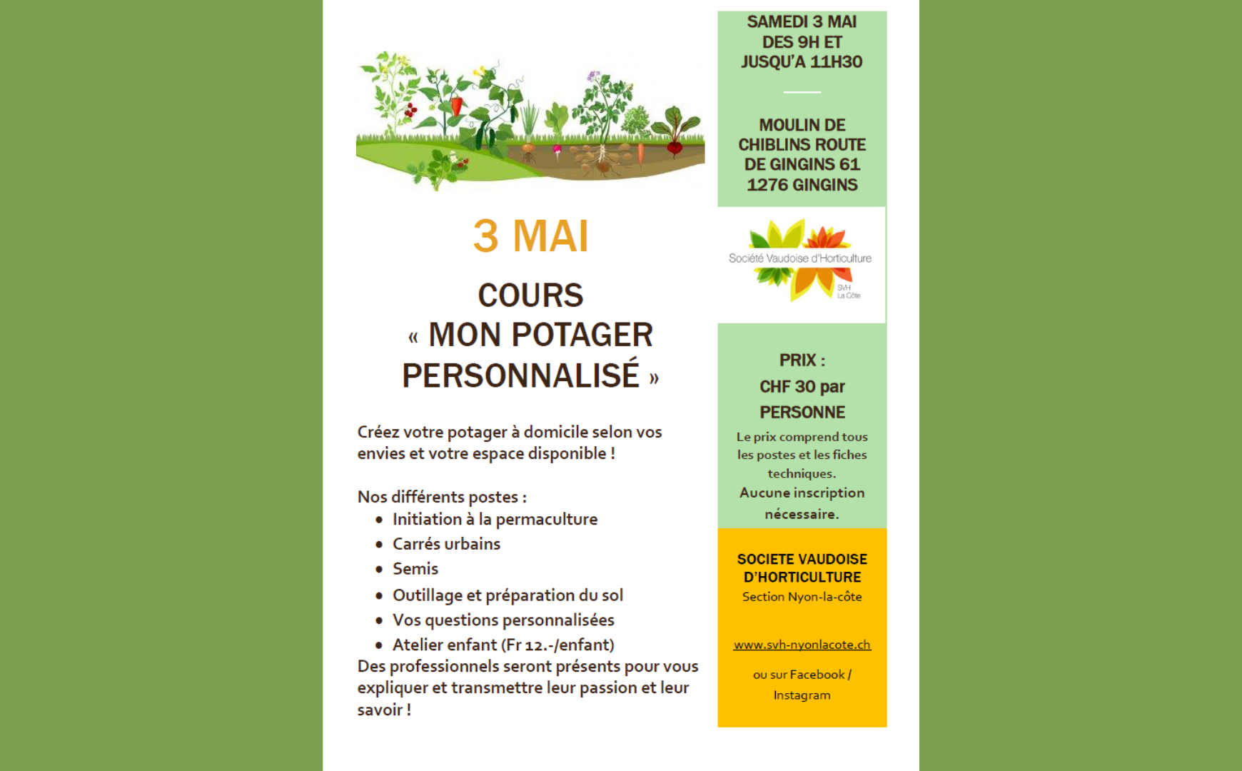 Amis de la Rose de Nyon - Cours "Mon potager personnalisé"