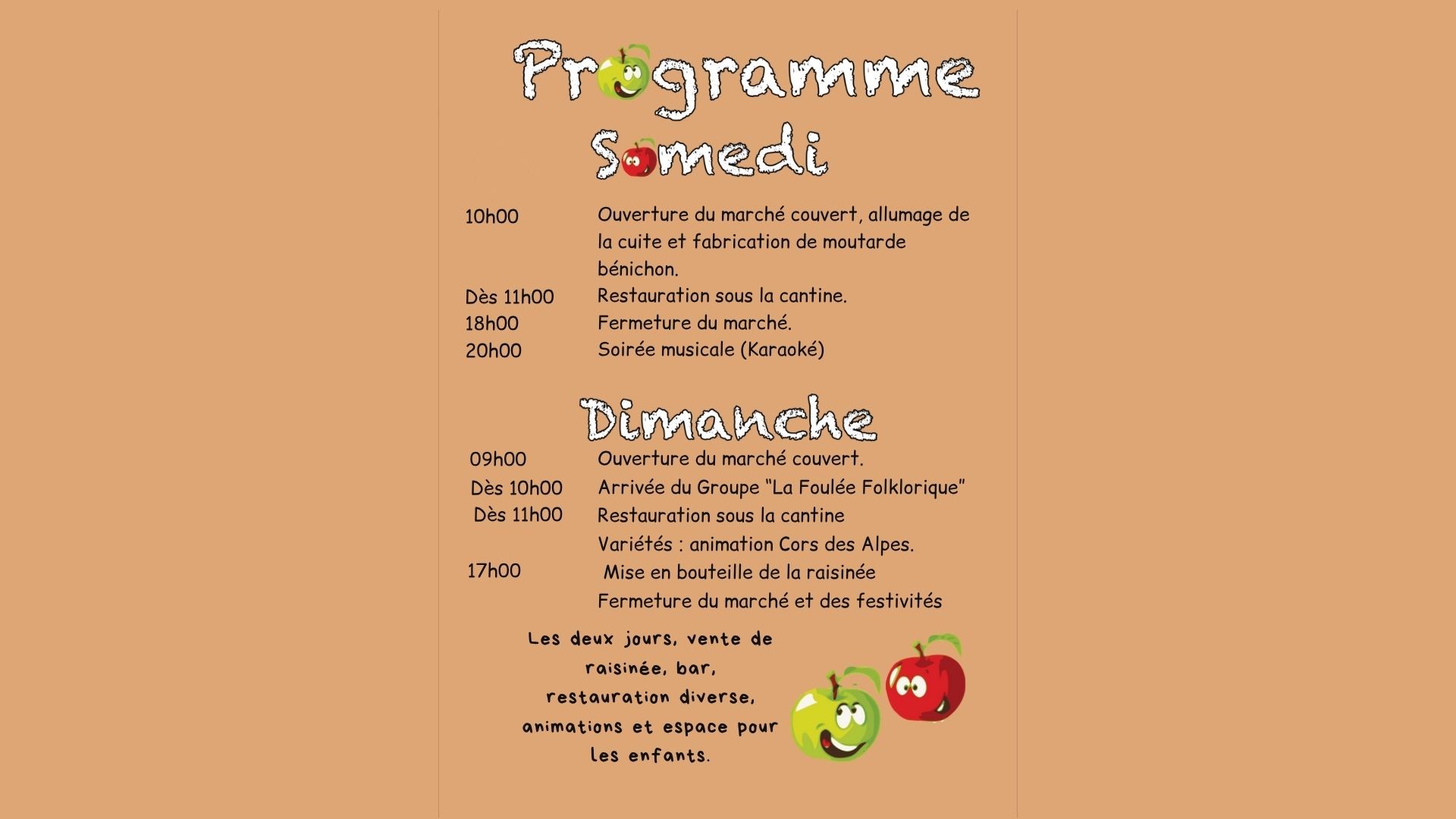 Fête de la raisinée et marché artisanal - Programme
