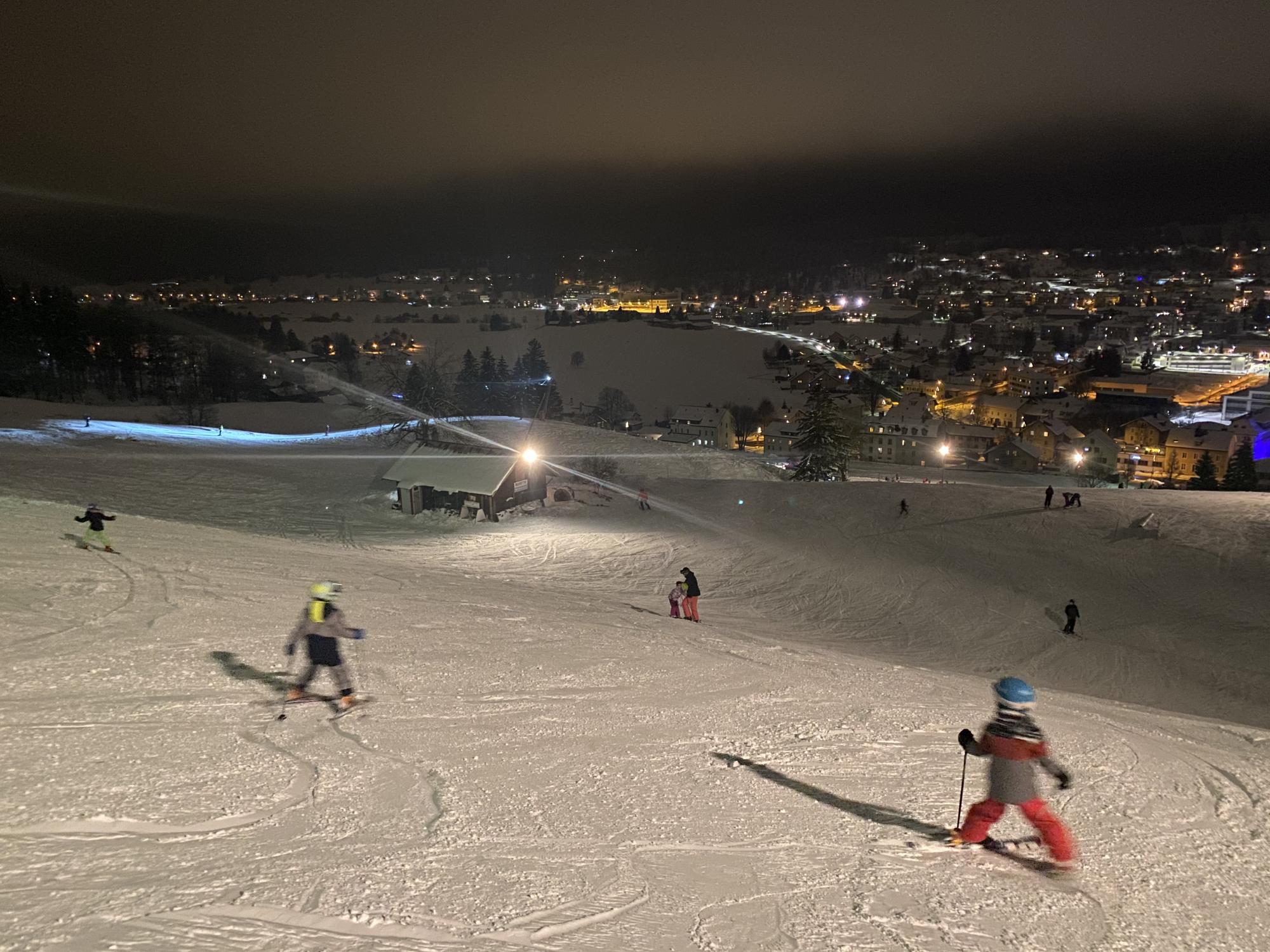 Ski nocturne à L'Orient