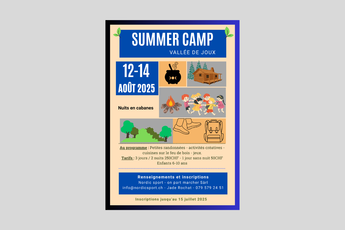 Affiche Summer camp Vallée de Joux 2025