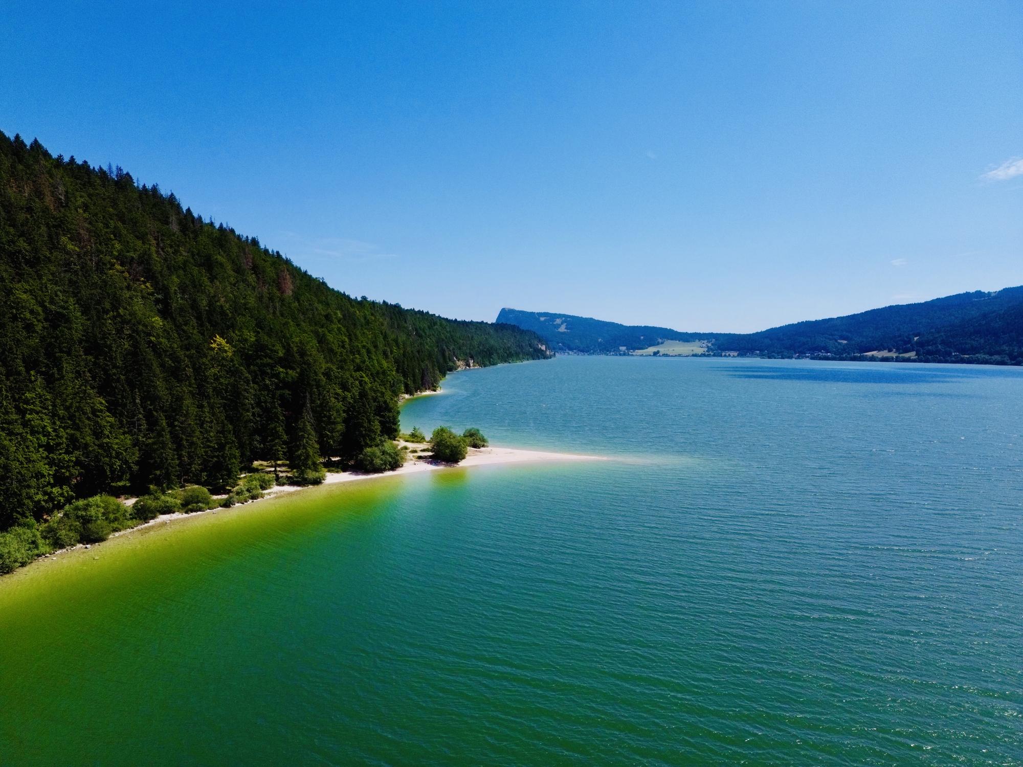 Vue aérienne Pointe de sable - lac de Joux - Dent de Vaulion
