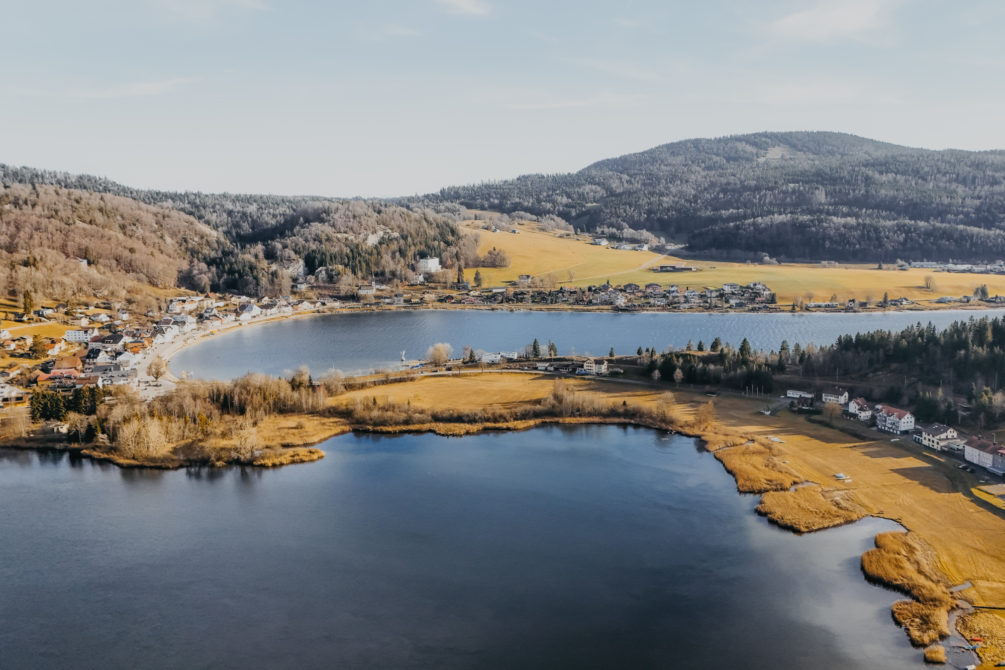 Vue a&eacute;rienne Lac de Joux & Lac Brenet