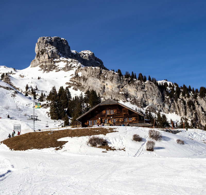 Restaurant les Fers - winter - Leysin
