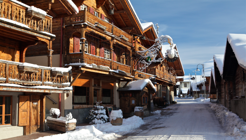 Rue du Village - winter - Leysin