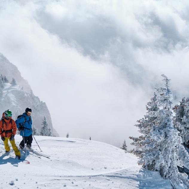 Skieur et snowboard - hiver - Leysin